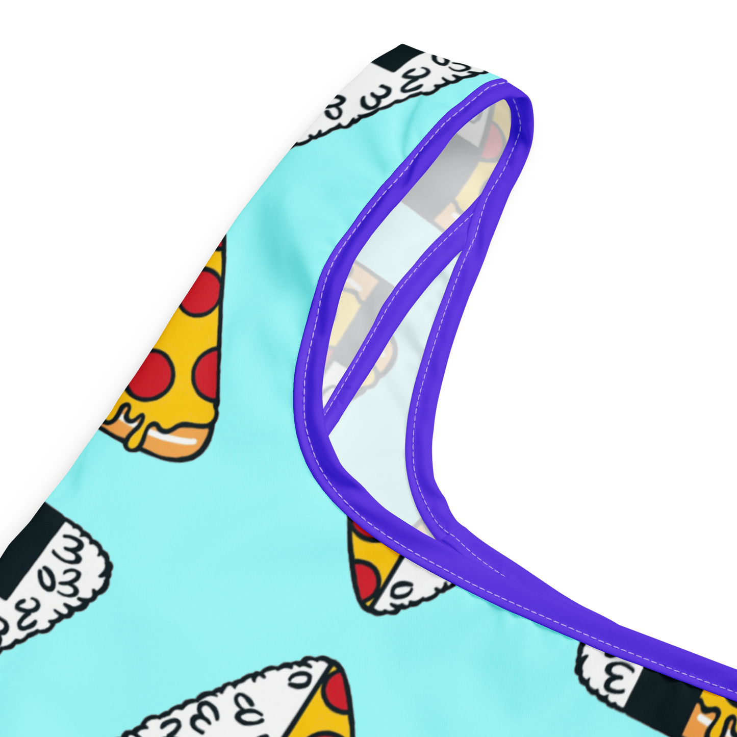 ATX Onigiri x Pizza Bag 折りたたみ軽量ショッピングバッグ(ブルー)